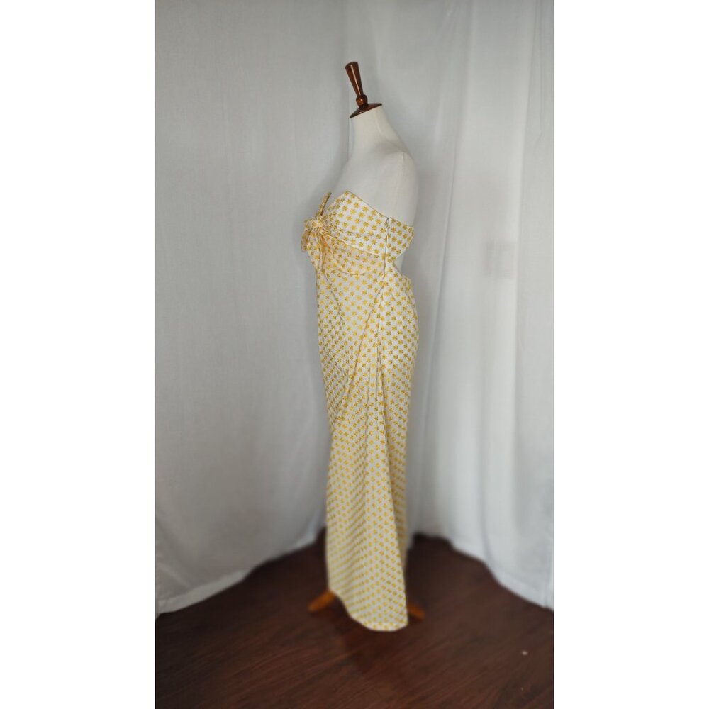 Significant Other Allure Yellow Strapless Maxi Dress Sunflower Embroidered NEW - Picture 8 of 14